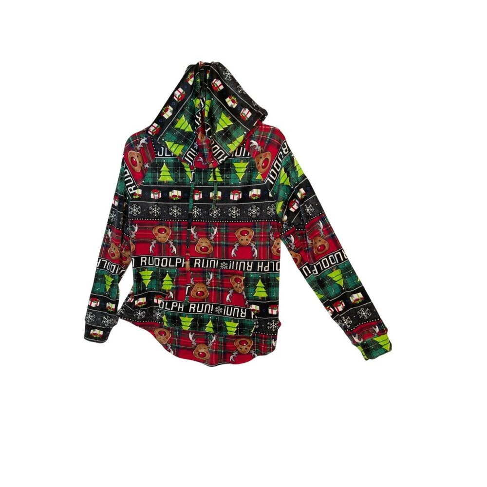 No Boundaries Rudolph Run Christmas Hoodie L